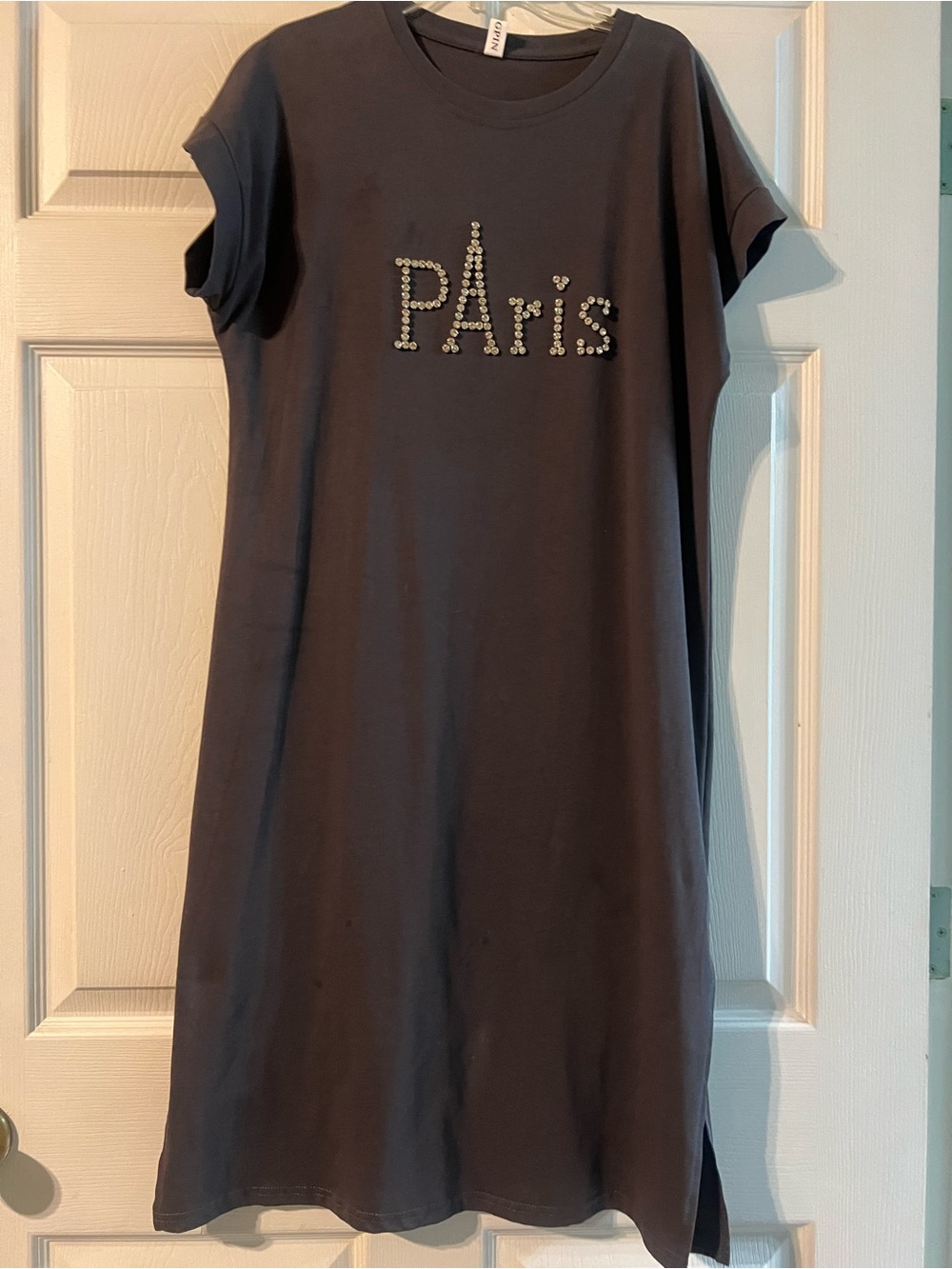Women's Paris Stud-Detail T-Shirt Dress - Gray